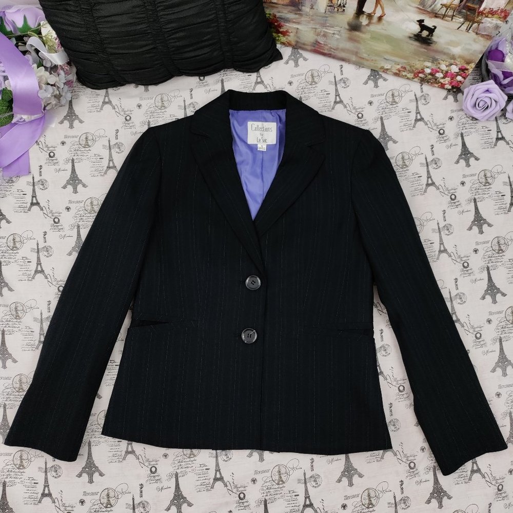 Collections By Le Suit Fine Pinstripe Blazer Jacket Size 6